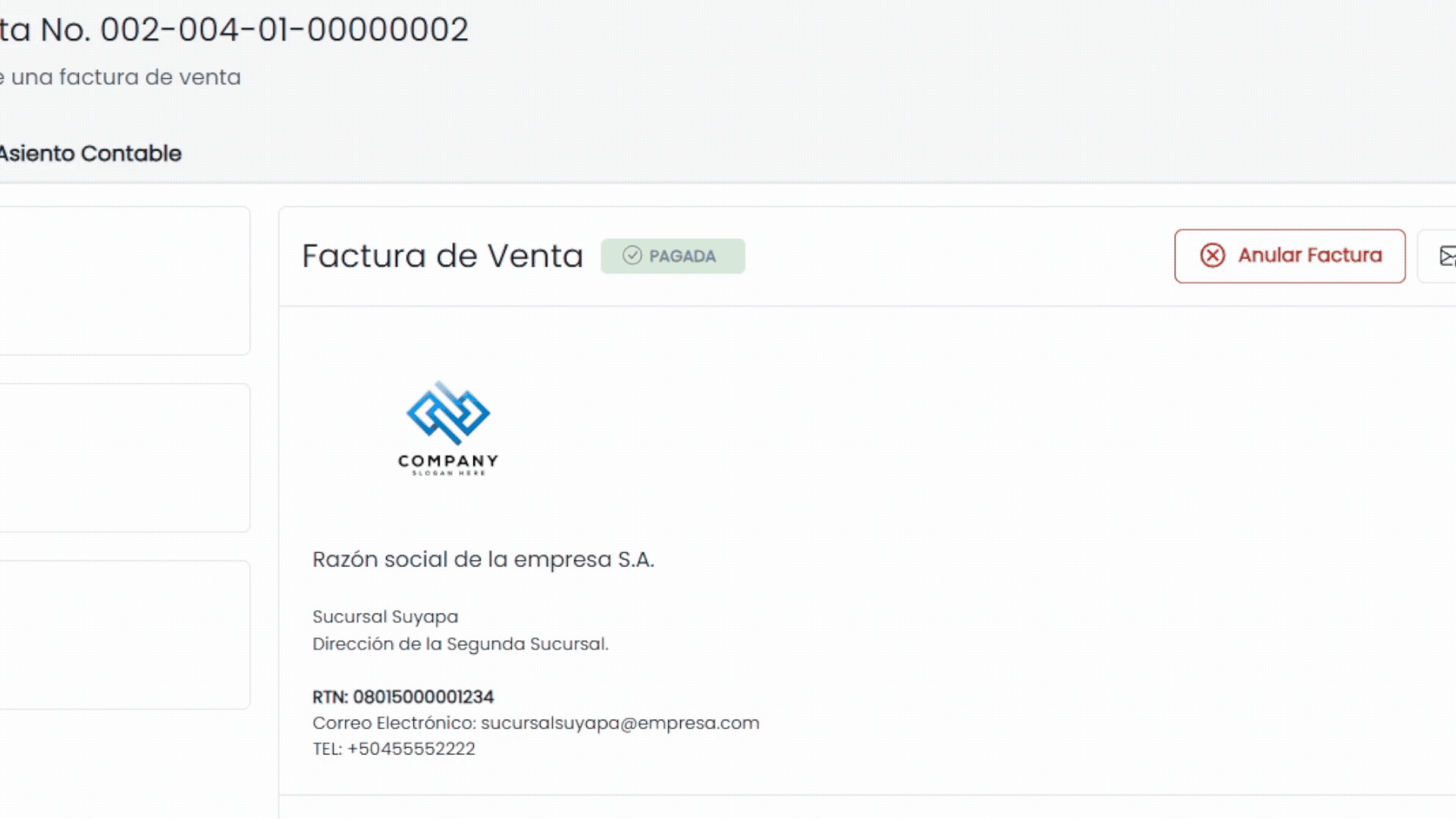 Pasos para anular una Factura de Venta