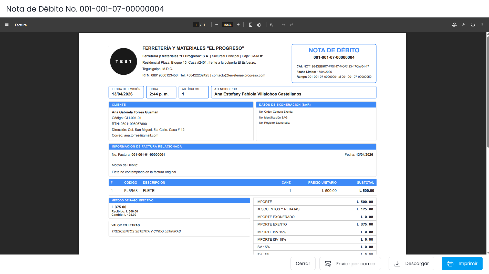 Pasos para agregar una nota de débito una Factura de Venta