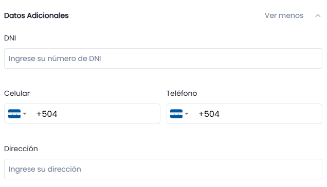 Datos Adicionales (Desplegable)