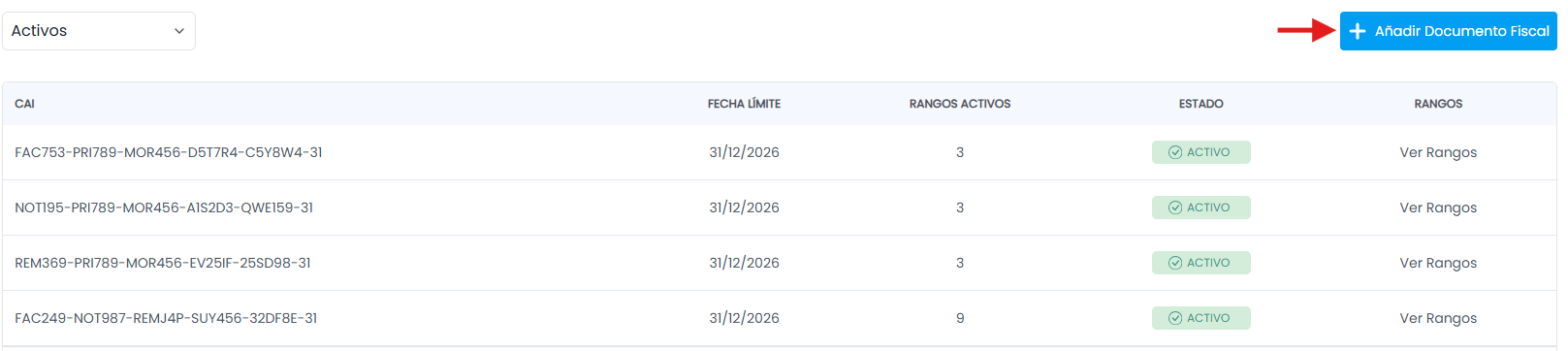 Opciones Disponibles