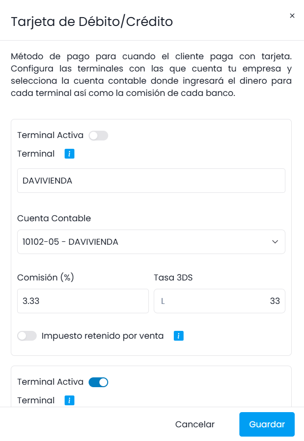 Tarjeta de Crédito/Débito