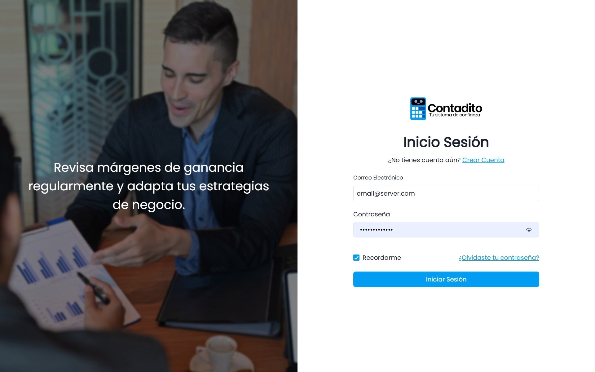 Redirección a la interfaz principal