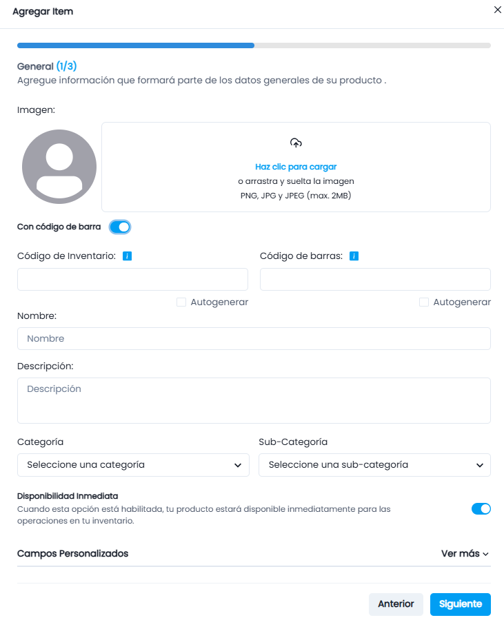 Paso 1: Información General
