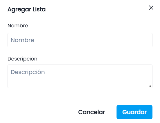 Agregar Lista de Precios