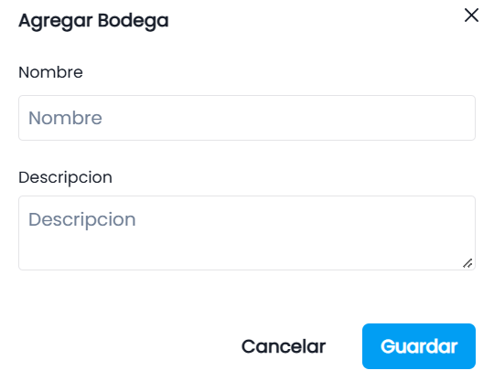 Agregar Bodega