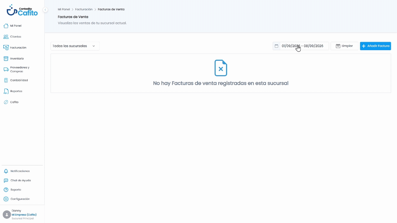 Filtrar Facturas por Rango de Fechas