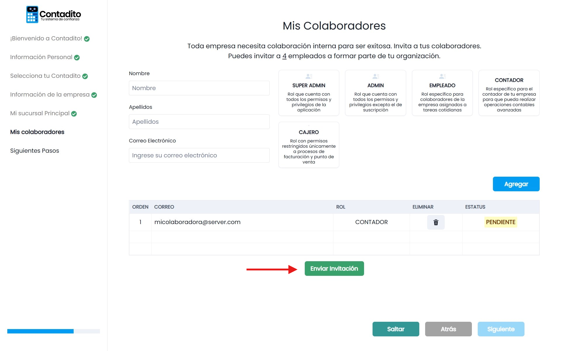 11. Invitar a colaboradores