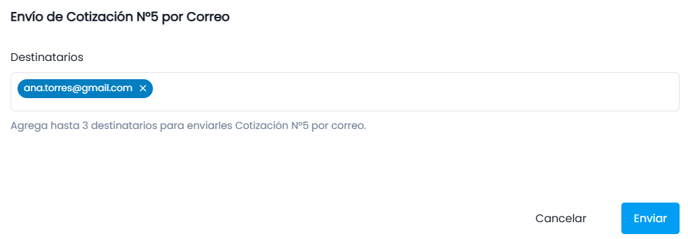 Finalización de la Cotización