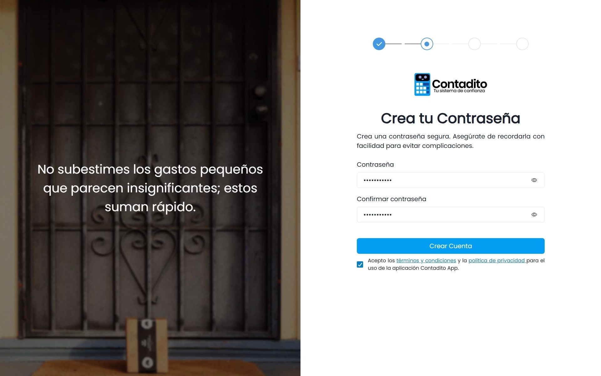 3. Establecer una contraseña