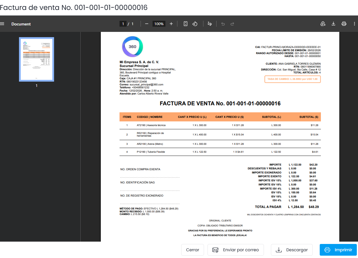 Facturación y cotización en dólares (PDF)