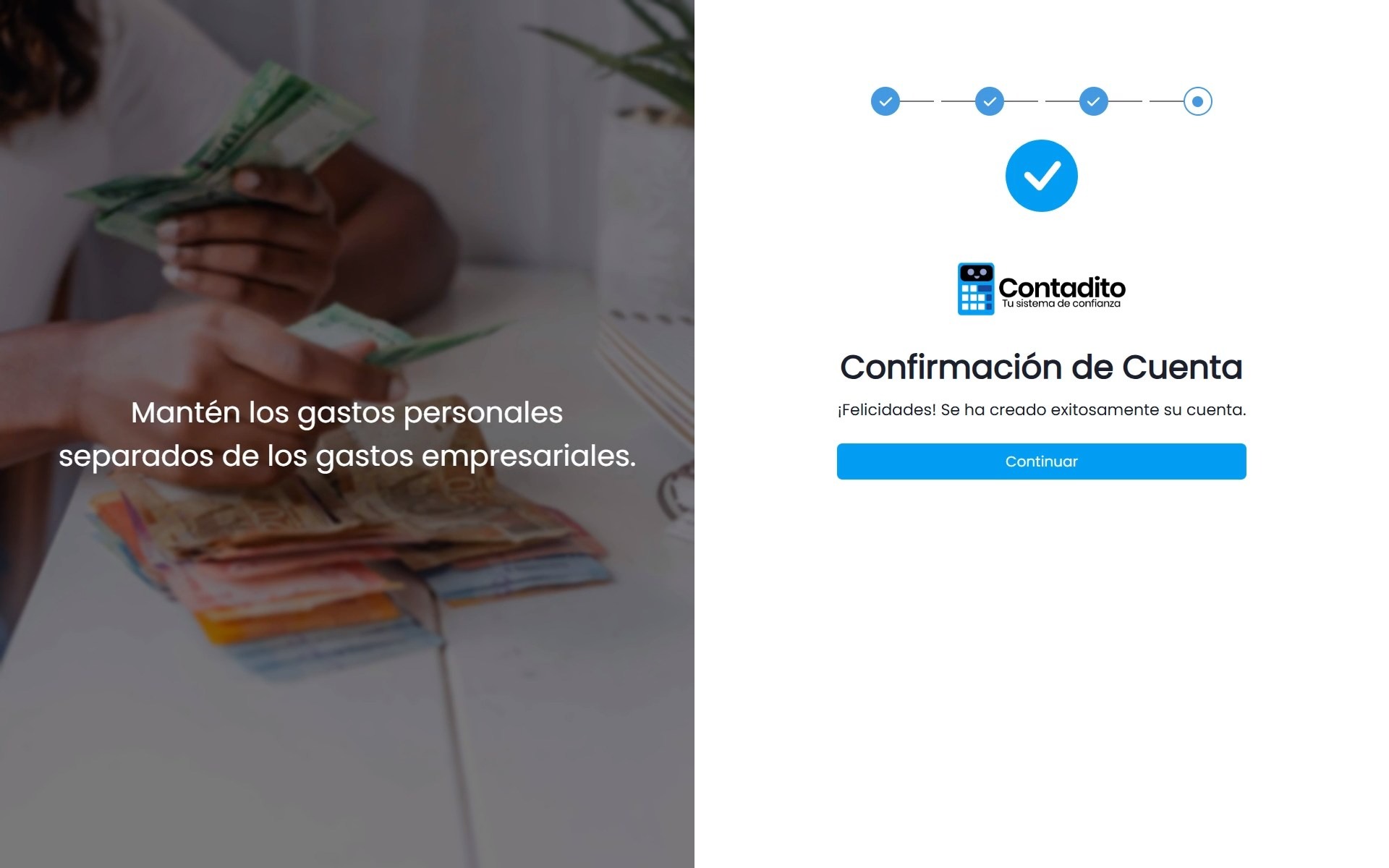 5. Finalización del registro