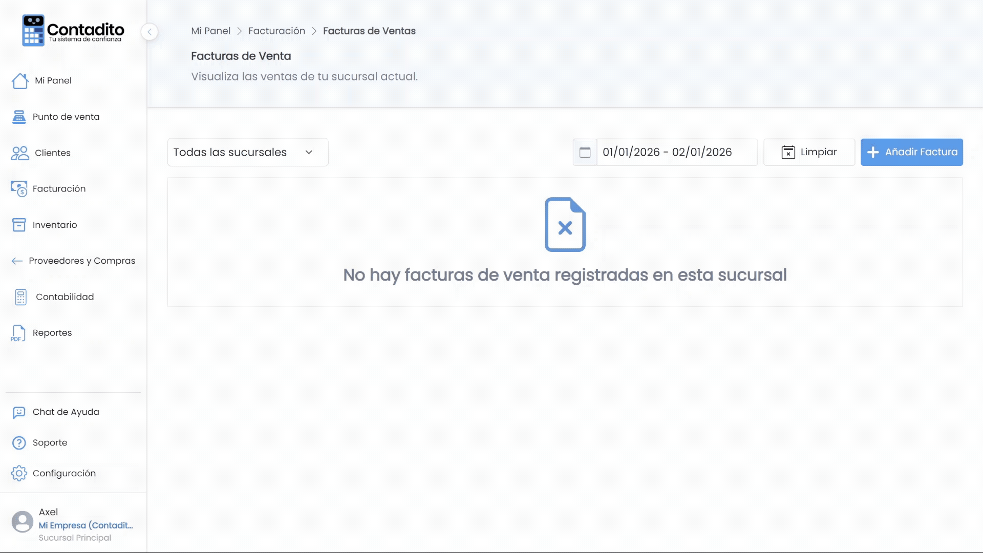 Filtrar Facturas por Rango de Fechas