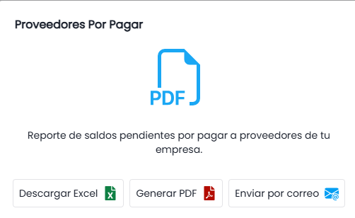 Opciones Disponibles