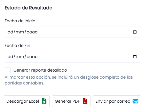 Configuración del reporte