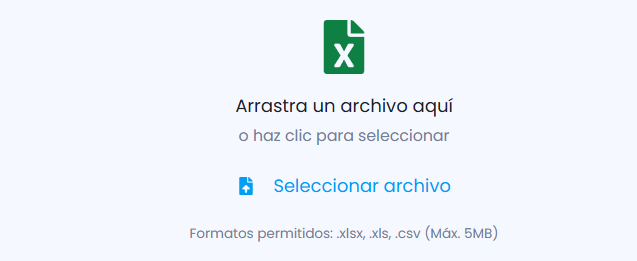 2.1 Opción A: Importar Nuevo Archivo (Pestaña "Subir Archivo")