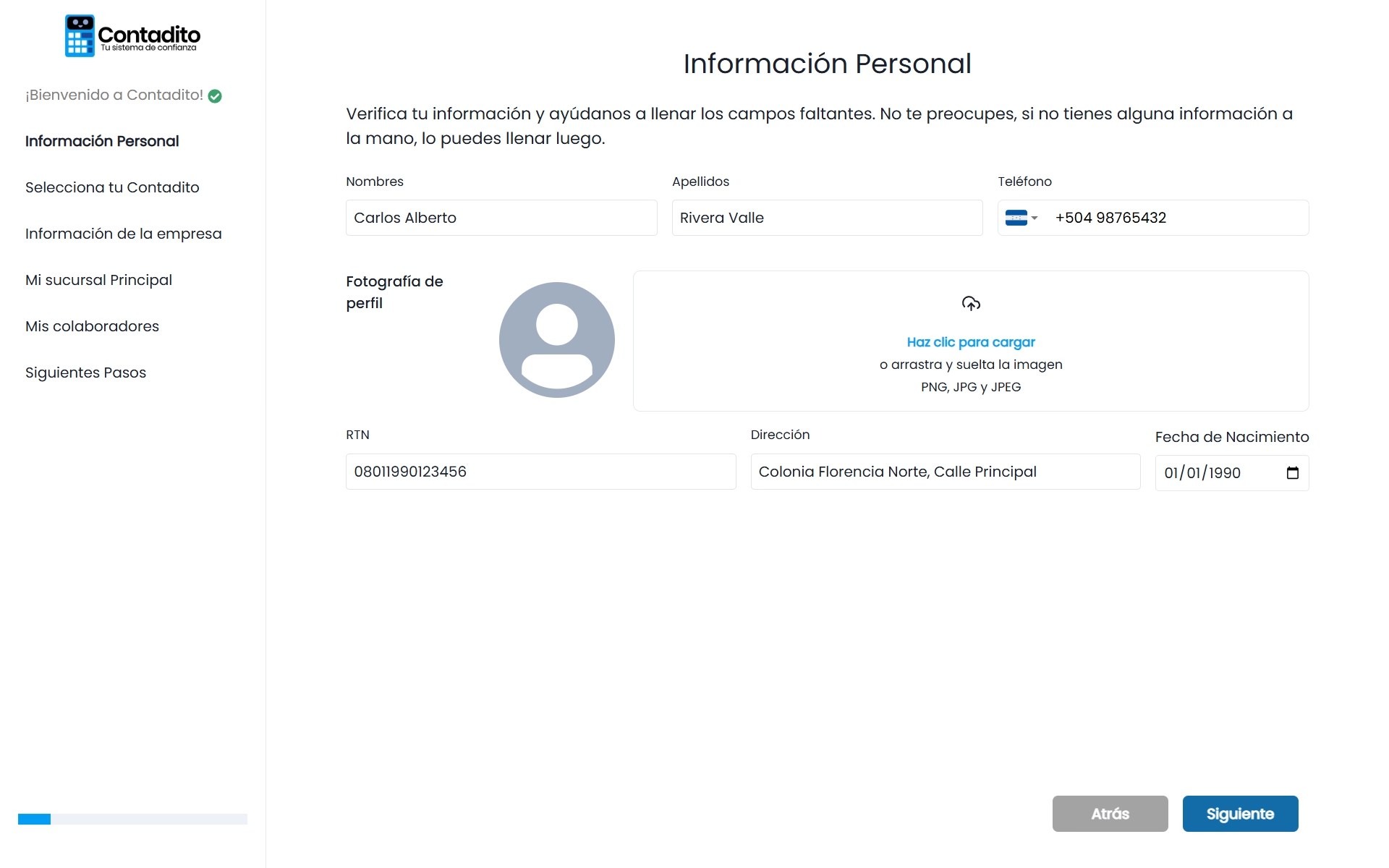 7. Información personal