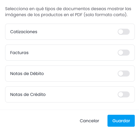 Imágenes de Productos en Documentos PDF