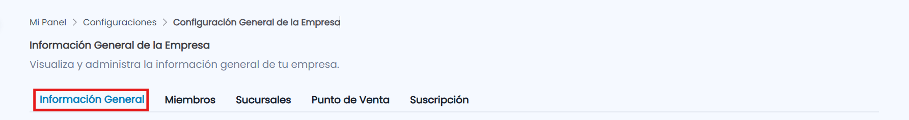 Información General de la Empresa