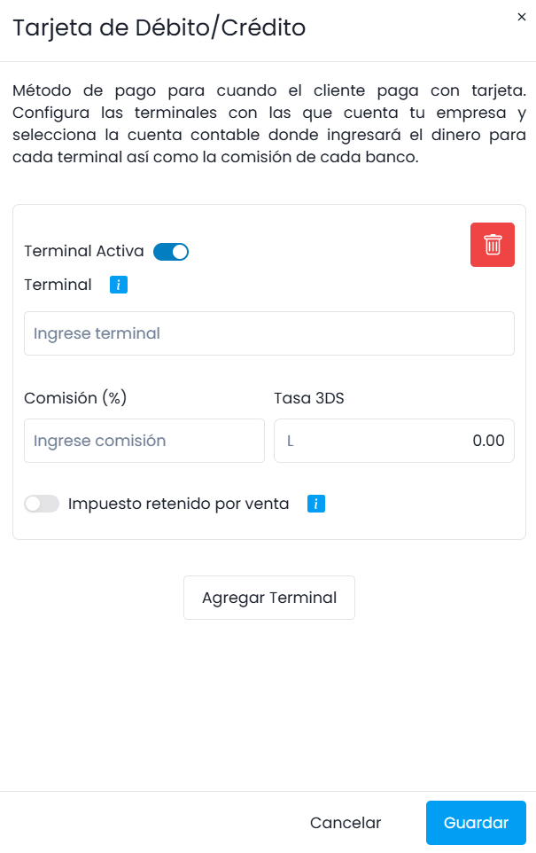 Tarjeta de Crédito/Débito