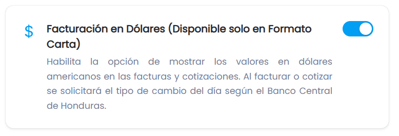 Facturación y cotización en dólares (PDF)