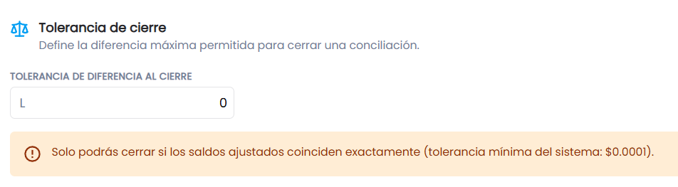 Tolerancia de Cierre
