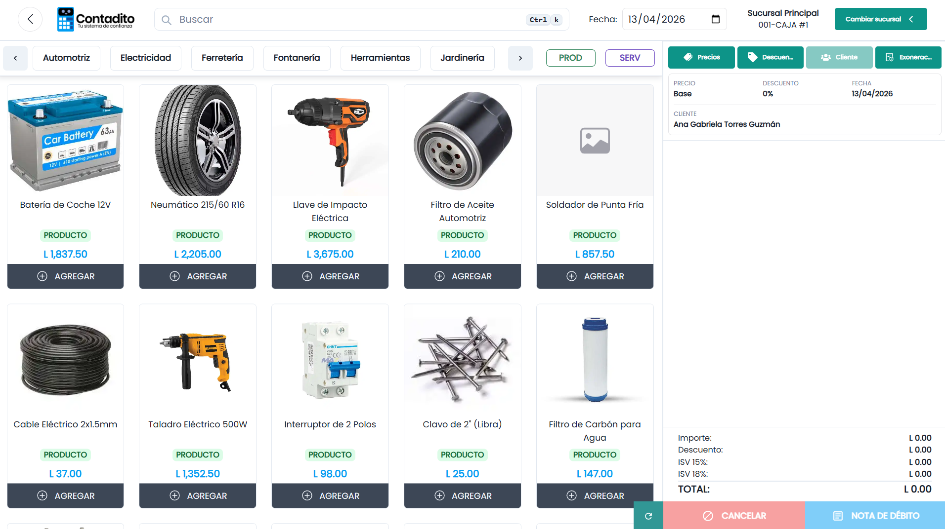 Pasos para agregar una nota de débito una Factura de Venta