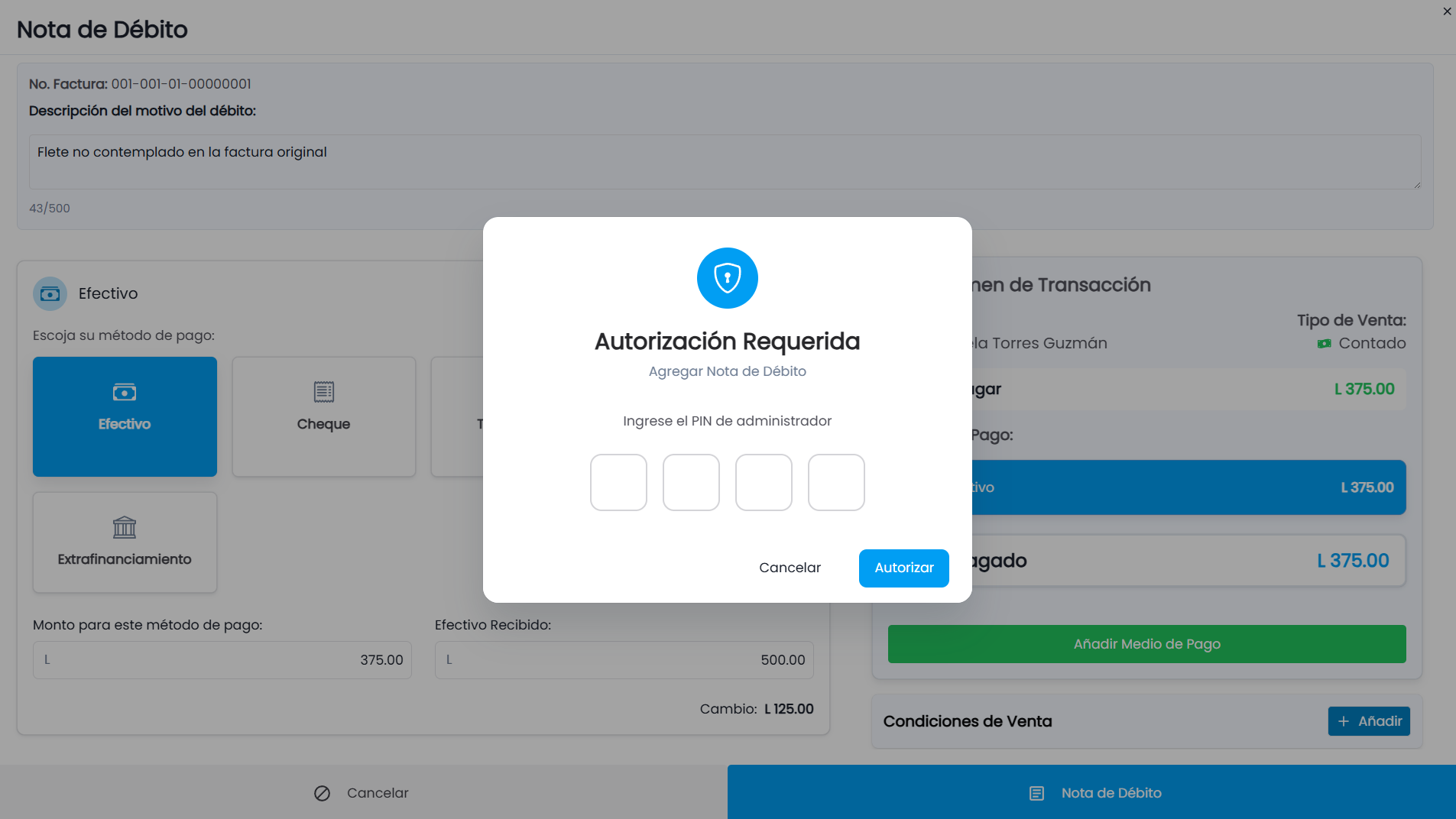 Pasos para agregar una nota de débito una Factura de Venta