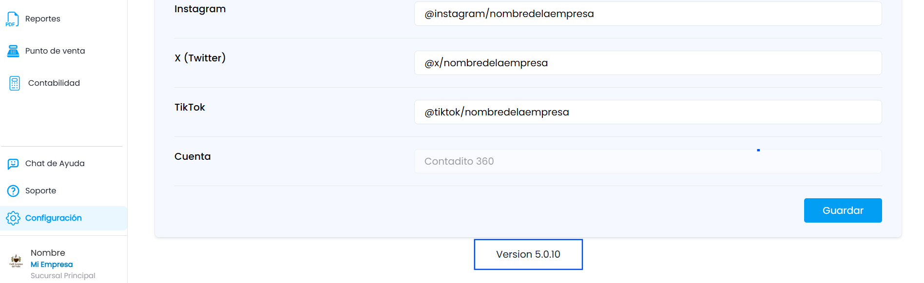 Paso 4c: Datos del proveedor de sistema de facturación