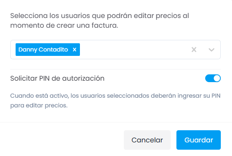 Mayor control y seguridad al editar precios en facturas