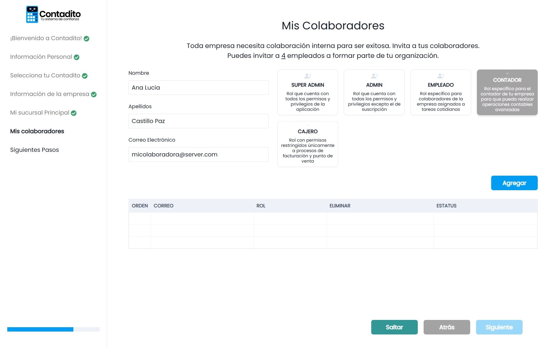 11. Invitar a colaboradores