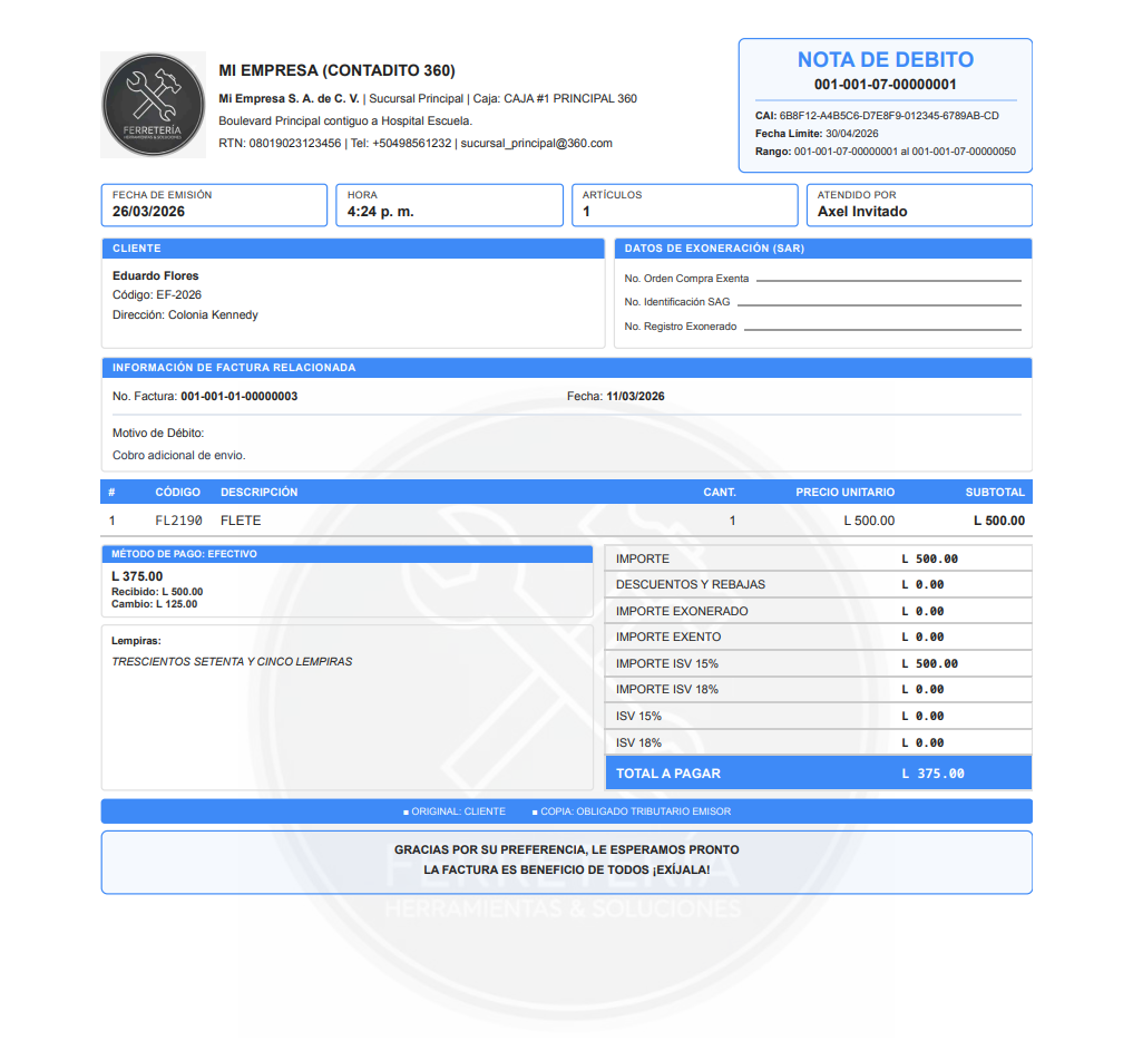 Nota de Débito