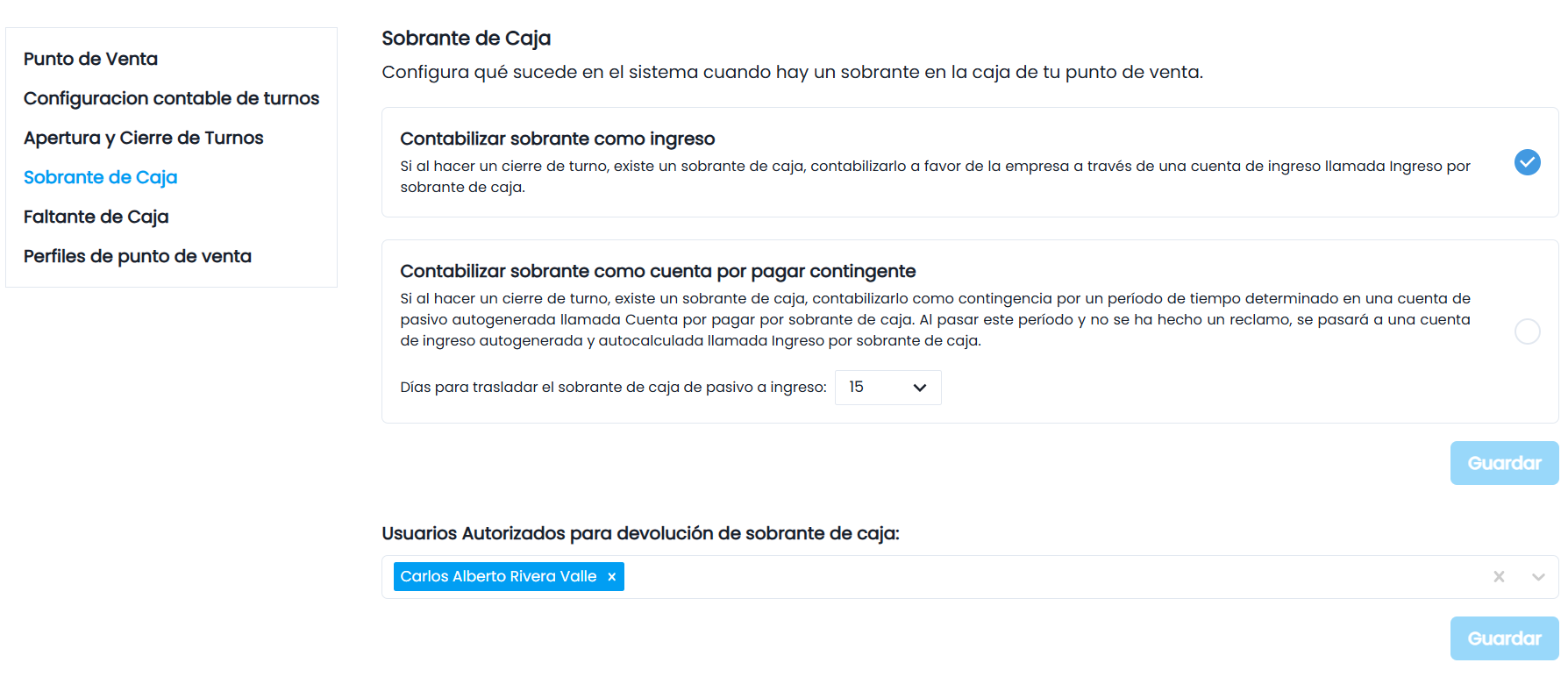 Opciones de Configuración