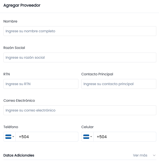 Añadir un Nuevo Proveedor