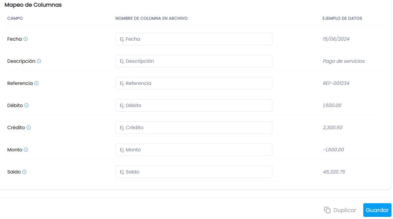 Mapeo de Columnas (Mapeo de datos)